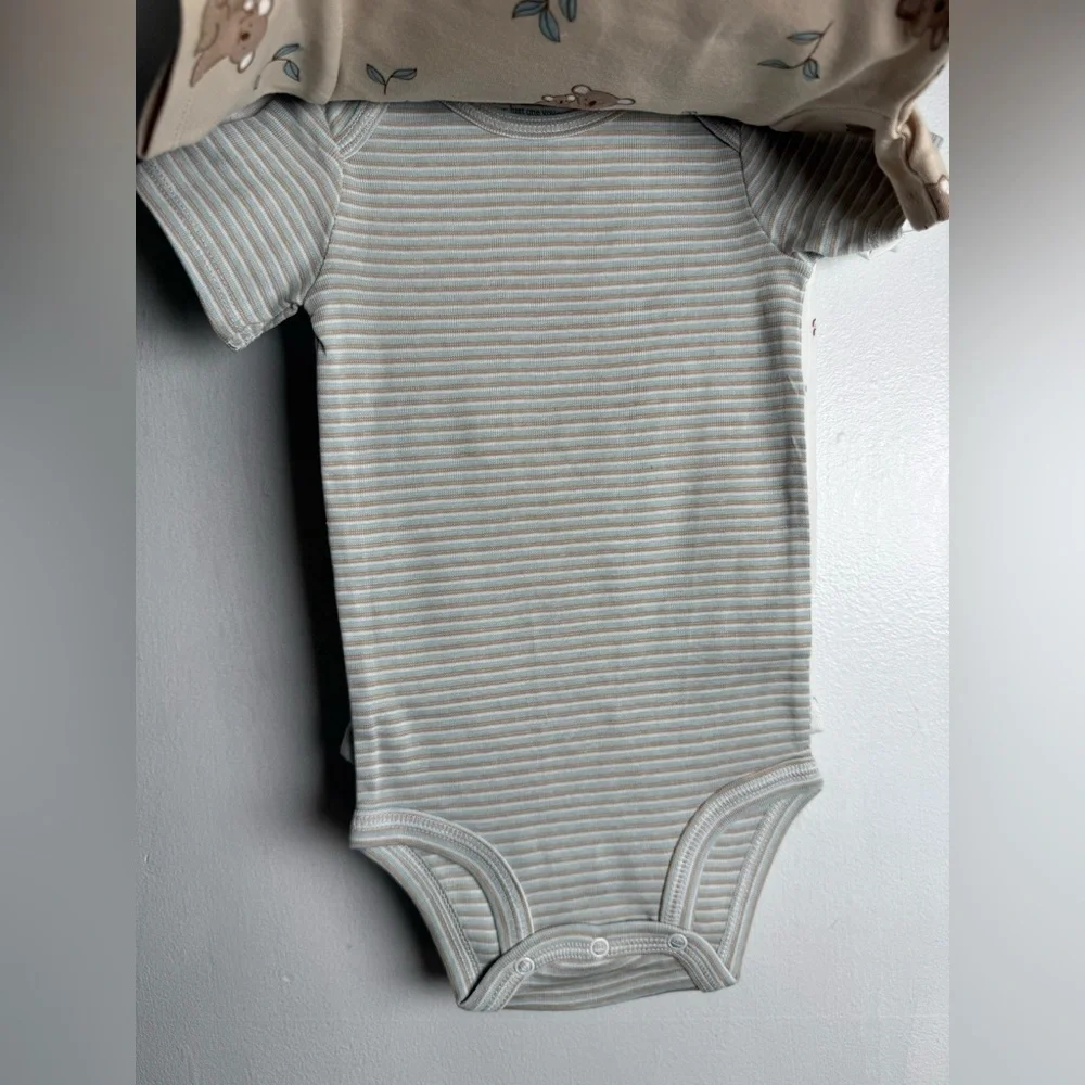 Carter's Baby Boy Bodysuit soft Cotton Perfect Fit Snaps 3 Piece Size 12 New